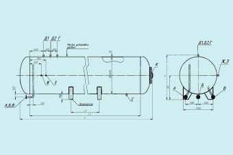 Чертеж Сосуд для хранения СУГ 20 м3