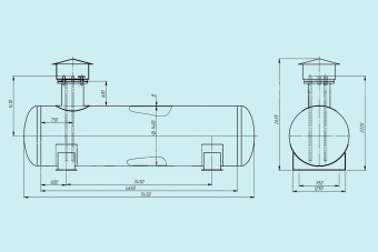 Чертеж Сосуд для хранения СУГ 8 м3